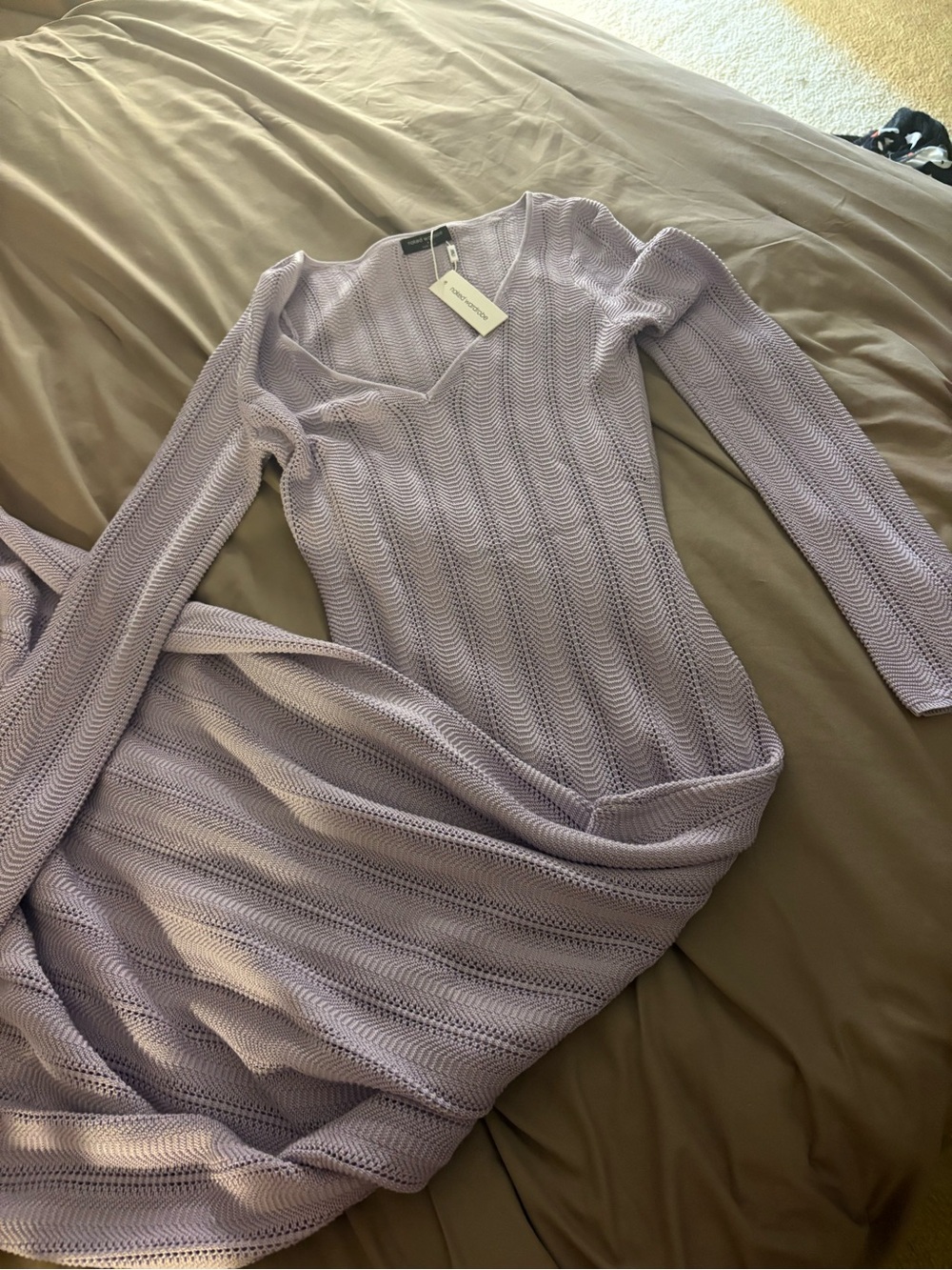 naked wardrobe Lavender Knit Maxi Dress